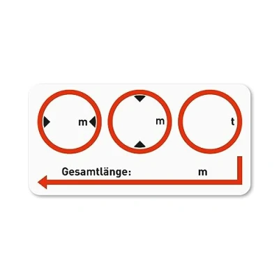 Afbeelding van iSecur Waarschuwingssticker voertuigafmetingen I maat lengte x breedte hoogte gewicht pictogram veiligheidssticker sticker beschrijfbare folie wit hin_545