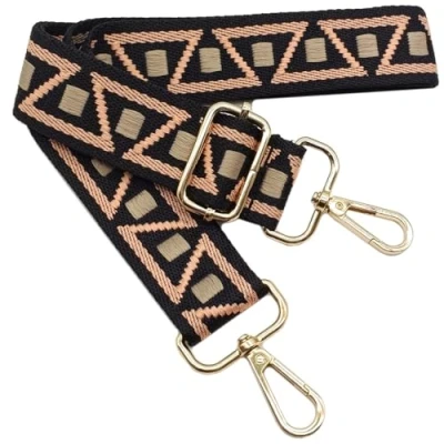 Afbeelding van Kleurrijke schoudertas voor dames, brede tasriem, zwart, roze, kaki, verstelbare schouderriem met gouden karabijnhaak, duurzaam schoudertas, tas, doe het zelf schouderriem, accessoires