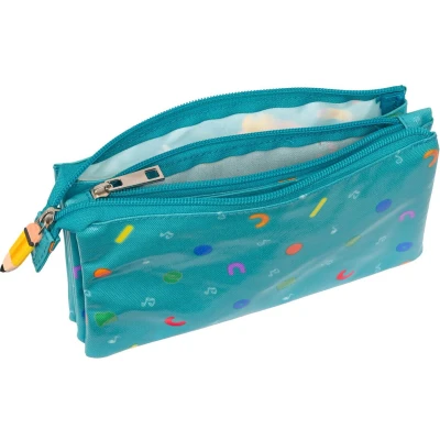 Afbeelding van Pennenetui met 3 vakken CoComelon Back to class Licht Blauw (22 x 12 cm)