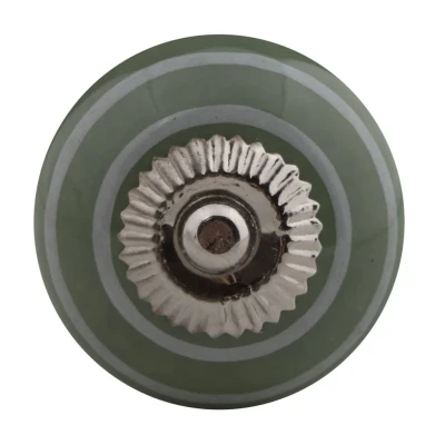 Afbeelding van Good in Style Meubelknop 40mm groen wit gestreept