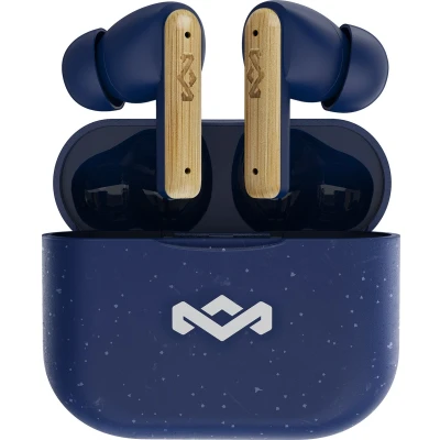 Afbeelding van House of Marley Little Bird Draadloze Oordopjes Bluetooth Quickcharge Oplaadcase 24 uur afspeeltijd Duurzaam Oortjes Draadloos Blauw