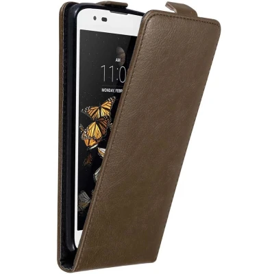 Afbeelding van Cadorabo Hoesje geschikt voor LG K8 2016 in KOFFIE BRUIN Beschermhoes flip design Case Cover met magnetische sluiting