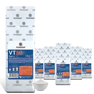 Afbeelding van Venessa VT50 5 x 1 kg melkpoeder voor warme dranken (50% magere melkpoeder) snelle bereiding, stabiel melkschuim met fijne poriën melkkoffie
