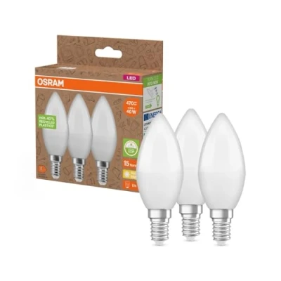 Afbeelding van OSRAM 4099854340314 LED lamp Energielabel F (A G) E14 4.9 W = 40 Warmwit (Ø x h) 37 mm 3 stuk(s)