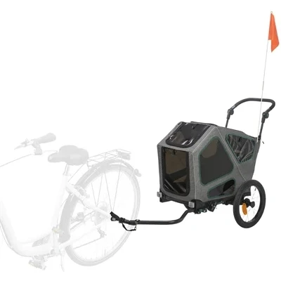Afbeelding van Trixie Fietskar Hondenfietskar 80x103x98/147 cm Grijs Groen Tot 45 Kg Large