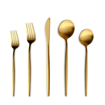 Afbeelding van Karaca Orion Matte Gold 60 delige Bestekset 12 Persoons