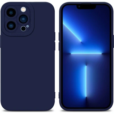 Afbeelding van Cadorabo Hoesje geschikt voor Apple iPhone 13 PRO in Fluid DONKER BLAUW Beschermhoes gemaakt van flexibel TPU silicone Cover Case
