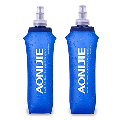Afbeelding van Opvouwbare waterfles van TPU, BPA vrij, voor hydratatierugzak, hardlopen, fitness, wandelen, fietsen (500 ml/16,9 oz 2 stuks)