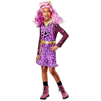 Afbeelding van Rubies Clawdeen Officieel Monster High kostuum voor meisjes, hoofdband, riem en halsketting carnaval, Kerstmis, verjaardag, feest Halloween
