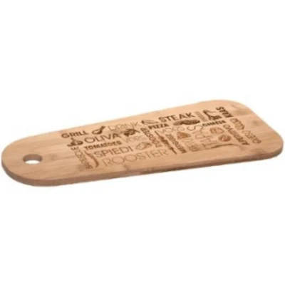 Afbeelding van Tapas Serveerplank rechthoek 45 x 19 cm van bamboe hout Broodplank