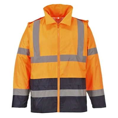 Afbeelding van Portwest Tweekleurige Hi Vis regenjas, kleur: Oranje/marineblauw, maat: L, H443ONRL