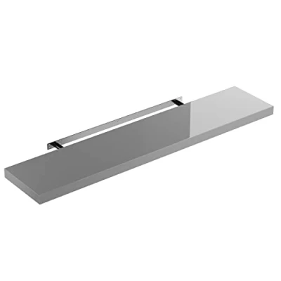 Afbeelding van Casaria Wandplank Zwevend 110 cm 15kg Belastbaar Hoogglans Grijs