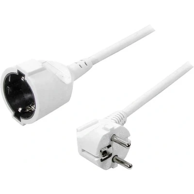Afbeelding van LogiLink LPS101 Stroom Verlengkabel Wit 3.00 m H05VV F 3G 1,5 mm² 90 haaks naar boven