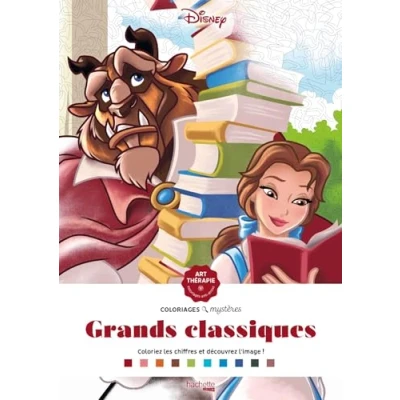 Afbeelding van Disney Grand bloc Coloriages Mystères Grands Classiques Hachette Heroes Kleuren op nummer Kleurblok voor volwassenen