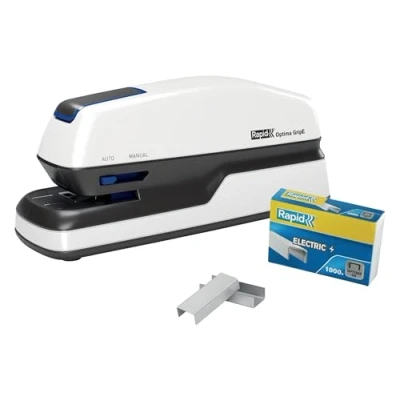 Afbeelding van Nietmachine elektrisch Rapid Optima Grip 20vel zilver/zwart