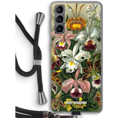 Afbeelding van Case Company® hoesje met Koord geschikt voor Samsung Galaxy S21 Haeckel Orchidae Telefoonhoesje Zwart Bescherming aan alle Kanten en Over de Schermrand