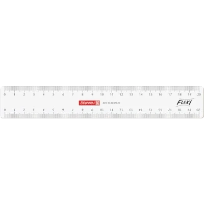 Image de Brunnen 104987020 Règle flexible pour école et bureau 20 cm incassable Transparent