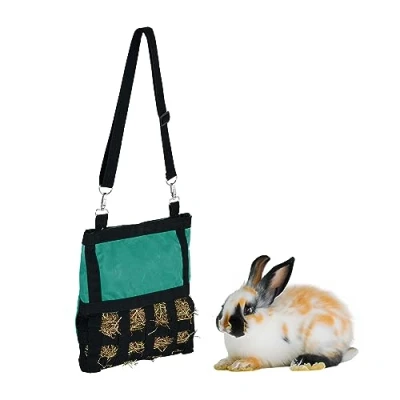 Afbeelding van Relaxdays konijnen hooiruif hooizak cavia hangende hooitas knaagdier mini hooinet groen