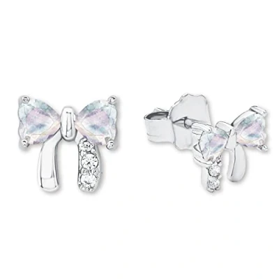 Afbeelding van Prinzessin Lillifee Oorstekers van 925 sterling zilver voor meisjes, met synthetische zirkonia, geleverd in geschenkdoos., Zilver, Parel