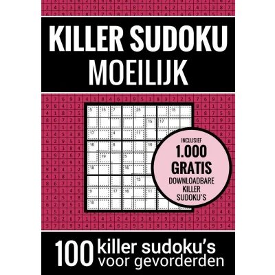Afbeelding van SUDOKU Moeilijk: KILLER Puzzelboek met 100 Moeilijke Puzzels voor Volwassenen en Ouderen