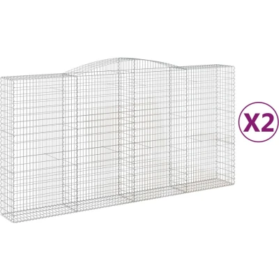 Afbeelding van VidaXL Schanskorven 2 st gewelfd 400x50x200/220 cm ijzer