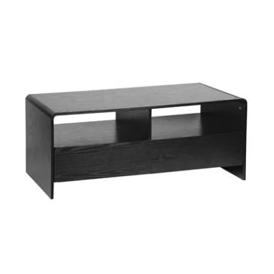 Afbeelding van sweeek Tv meubel met 2 laden en legplanken, afgerond houteffect