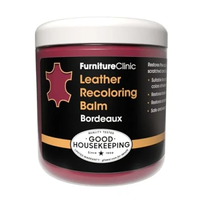 Afbeelding van Leer Balsem Kleur : Bordeaux Herstel en Beschermen van Versleten Lederwaar Leather Re Colouring Balm Colour Restorer for Sofas, Repair Faded &amp; Scratched Upholstery, Car Seats, Shoes and Clothing