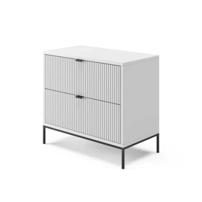 Afbeelding van Vicco Nachtkastje Eliza, Wit, 66 x 60 cm met 2 laden