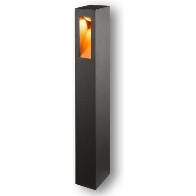 Afbeelding van Lucande LED buitenlamp 1licht aluminium, kunststof H: 65 cm grafietgrijs, mat goud Inclusief lichtbron