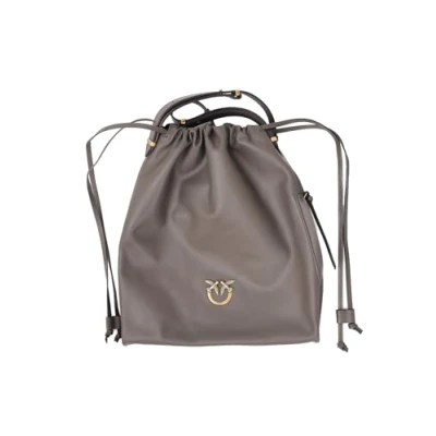 Afbeelding van PINKO Slouchy Schoudertas Leer 31 cm Dames grigio asfalto 1 antique gold