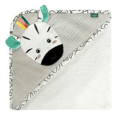 Afbeelding van Fehn zebra badhanddoek poncho voor kinderen van badstof handdoek met schattige babybadhanddoek capuchon baby&#039;s en vanaf 0 maanden