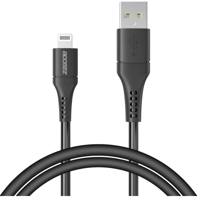 Afbeelding van Accezz Kabel geschikt voor Lightning naar USB A 1 meter Snellader &amp; Datasynchronisatie Oplaadkabel iPhone 11/12/13/14 Zwart