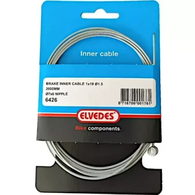 Afbeelding van Rem binnenkabel Elvedes 2 000 mm 1x19 draads verzinkt ø1,5mm met T nippel ø7 x 6mm