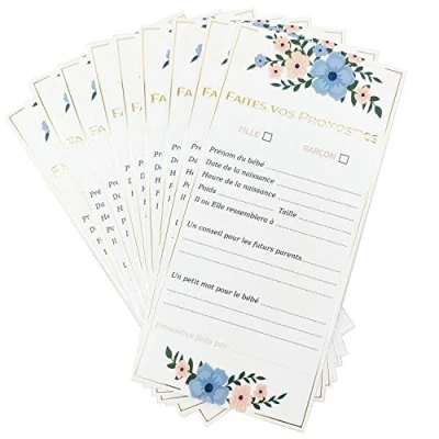 Afbeelding van OLILLY 20 Pronostic Douceur voor babyborrel voorspelling de geboorte om te maken tussen vriendinnen (Pronostics zachtheid, kaarten)