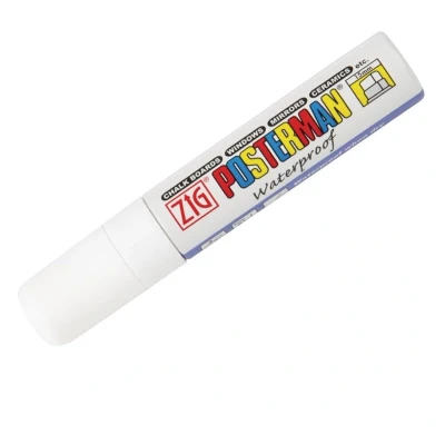 Afbeelding van Securit Zig Posterman weerbestendige krijtstift wit 15mm