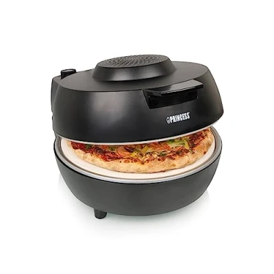Afbeelding van Princess 115005 Pizzaoven Pizzamaker en oven Regelbare thermostaat timer 1200W Keramische pizzasteen 410 graden diameter 30cm Zwart