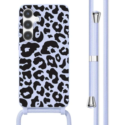 Afbeelding van imoshion hoesje Geschikt voor Samsung Galaxy S24 Plus met koord Siliconen design Meerkleurig / Animal Lila