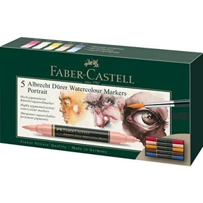 Afbeelding van Faber Castell Fc 160307 Wk25Aquarel Marker Albrechtdürer 5 Stuks Portrait