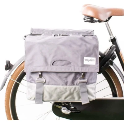 Afbeelding van Gerecyclede dubbele fietstas Urban Proof 40 liter groen/grijs