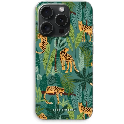 Afbeelding van Case Company® hoesje geschikt voor iPhone 15 Pro Luipaard 2 Soft Cover Telefoonhoesje Bescherming aan alle Kanten en Schermrand