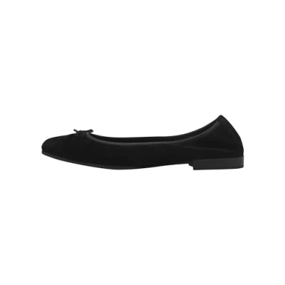Afbeelding van Tamaris Ballerina&#039;s, Dames, Maat: 38, Black suede Veloursleer