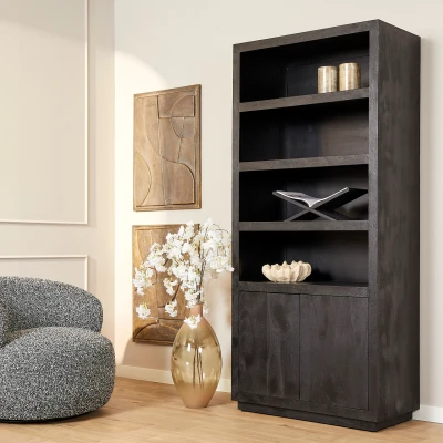 Afbeelding van Mangoe Boekenkast Brussel Black 90 cm