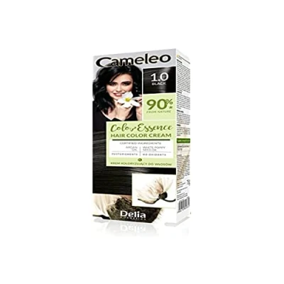 Afbeelding van Cameleo Color Essence haarkleurcrème zwart gekleurd beton effect tot 8 wasbeurten natuurlijke kleur verfrissing van de voedend witte klaprozen, arganoliën 75 g