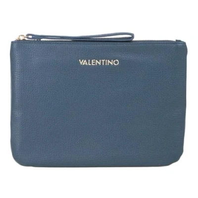 Afbeelding van VALENTINO Toilettas Stereo Re Soft Cosmetic Case Blu Donkerblauw