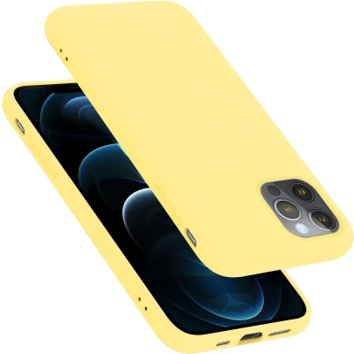 Afbeelding van Cadorabo Hoesje geschikt voor Apple iPhone 12 PRO MAX in LIQUID GEEL Beschermhoes gemaakt van flexibel TPU silicone Case Cover