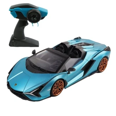 Afbeelding van TURBO CHALLENGE Lamborghini Sian RC Prestige 1/16 098852 Op afstand bestuurbare auto Blauw Batterijen niet inbegrepen Kunststof Speelgoed voor kinderen Cadeau Vanaf 6 jaar