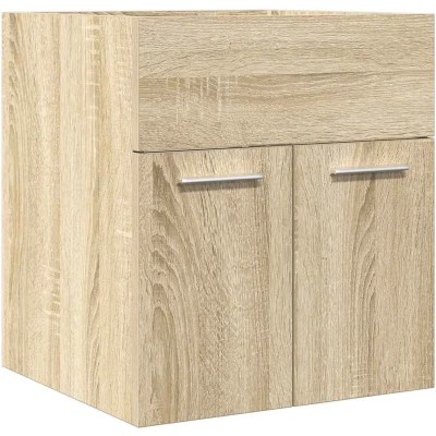 Afbeelding van Wastafelkast 41x38,5x46 cm bewerkt hout sonoma eikenkleurig