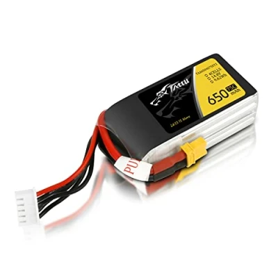 Afbeelding van Tattu 4S Lipo batterij 650mAh 14,8V 75C RC met XT30 aansluiting voor UAV drone Quadcopter Multirotor FPV 150 maat