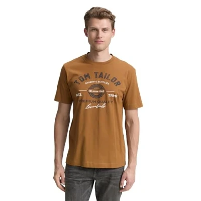 Image de TOM TAILOR T shirt pour homme, 25985 Cognac profond, S