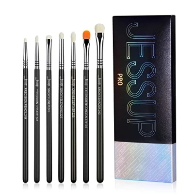 Afbeelding van Jessup 7 stuks oogschaduwkwasten, oogkwasten, professionele make upkwasten, oogmake hoge kwaliteit, smoky, mengen, precisie, creatie, zwart